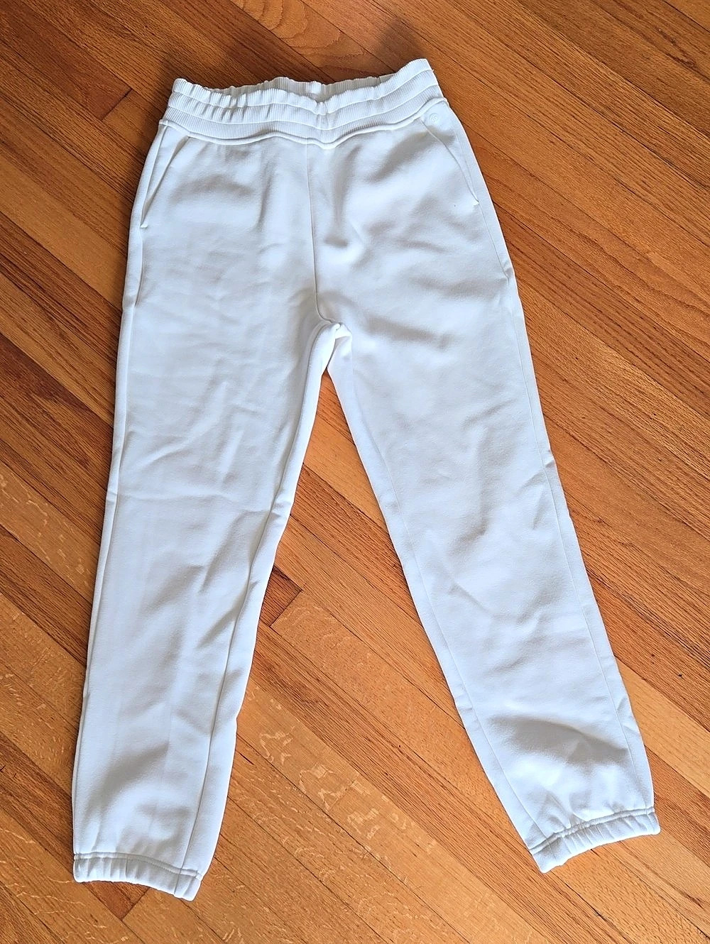 Calia Soft Scuba Fleece High-Rise Jogger Ivory in White Size XS